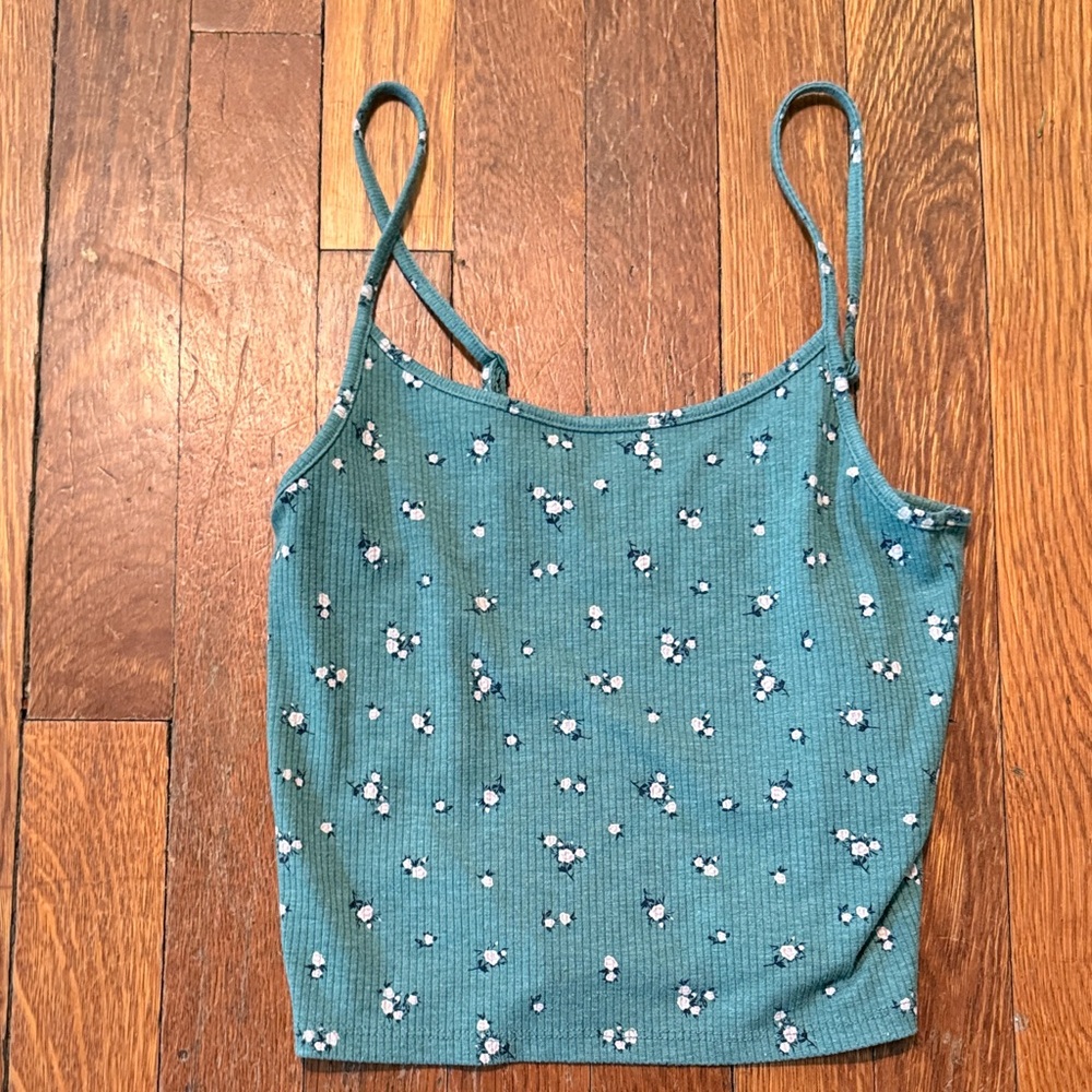 American Eagle Outfitters Teal Floral Camisole